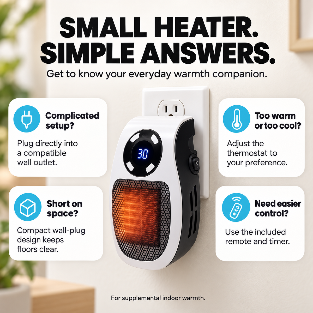PlugNWarm Smart Heater + Remote™