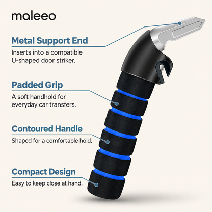 Maleeo Hip-Safe Car Door Latch Handle — Vertical Lift Car Assist for Seniors & Hip/Knee Recovery