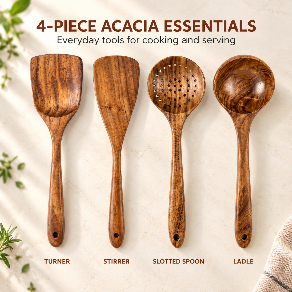 Artisan Acacia Utensil Set