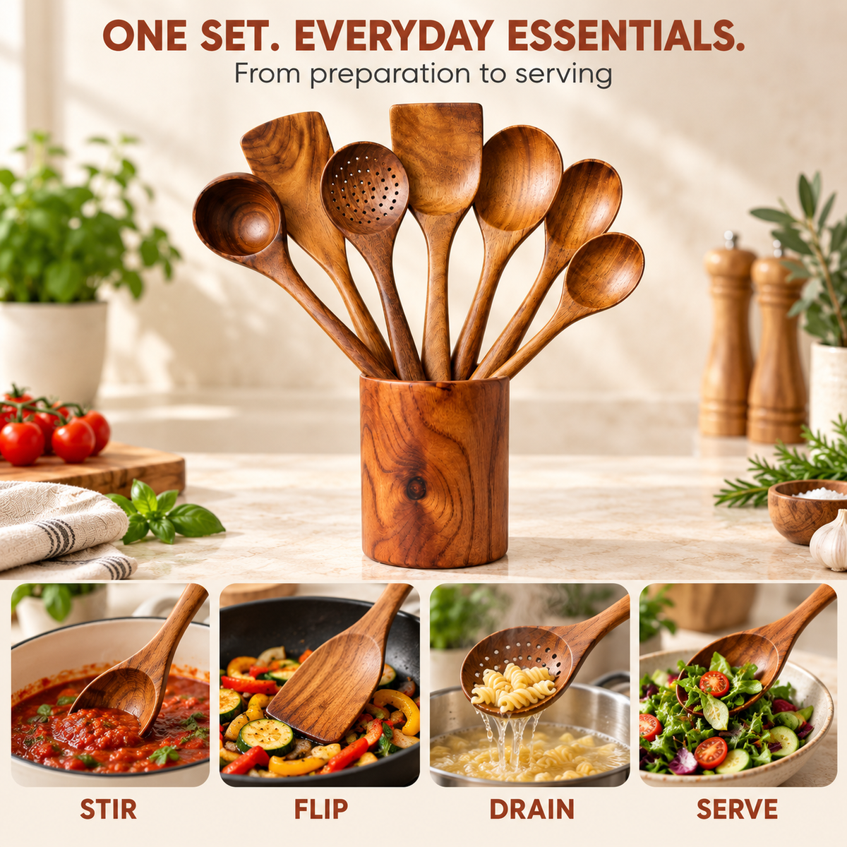 Artisan Acacia Utensil Set