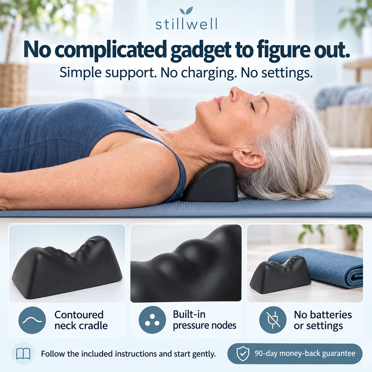 Stillwell Posture Release: Suboccipital Neck Wedge for Neck Tension and Deep Relaxation
